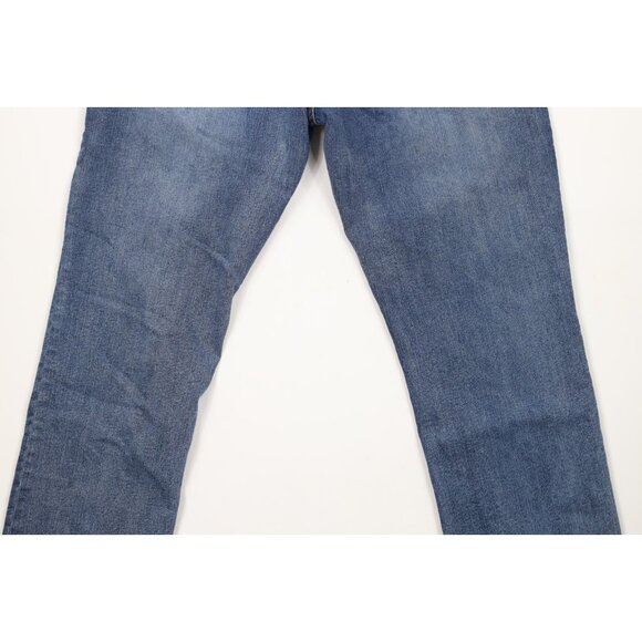 Nat Nast Luxury Originals Mens 36x30 Faded Stretch Straight Leg Denim Jeans Blue - Picture 12 of 14
